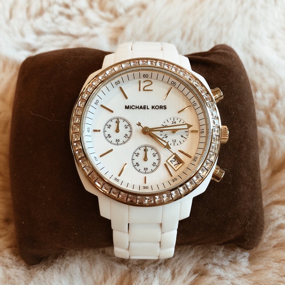 Michael Kors 5187 White Gold Glitz Watch